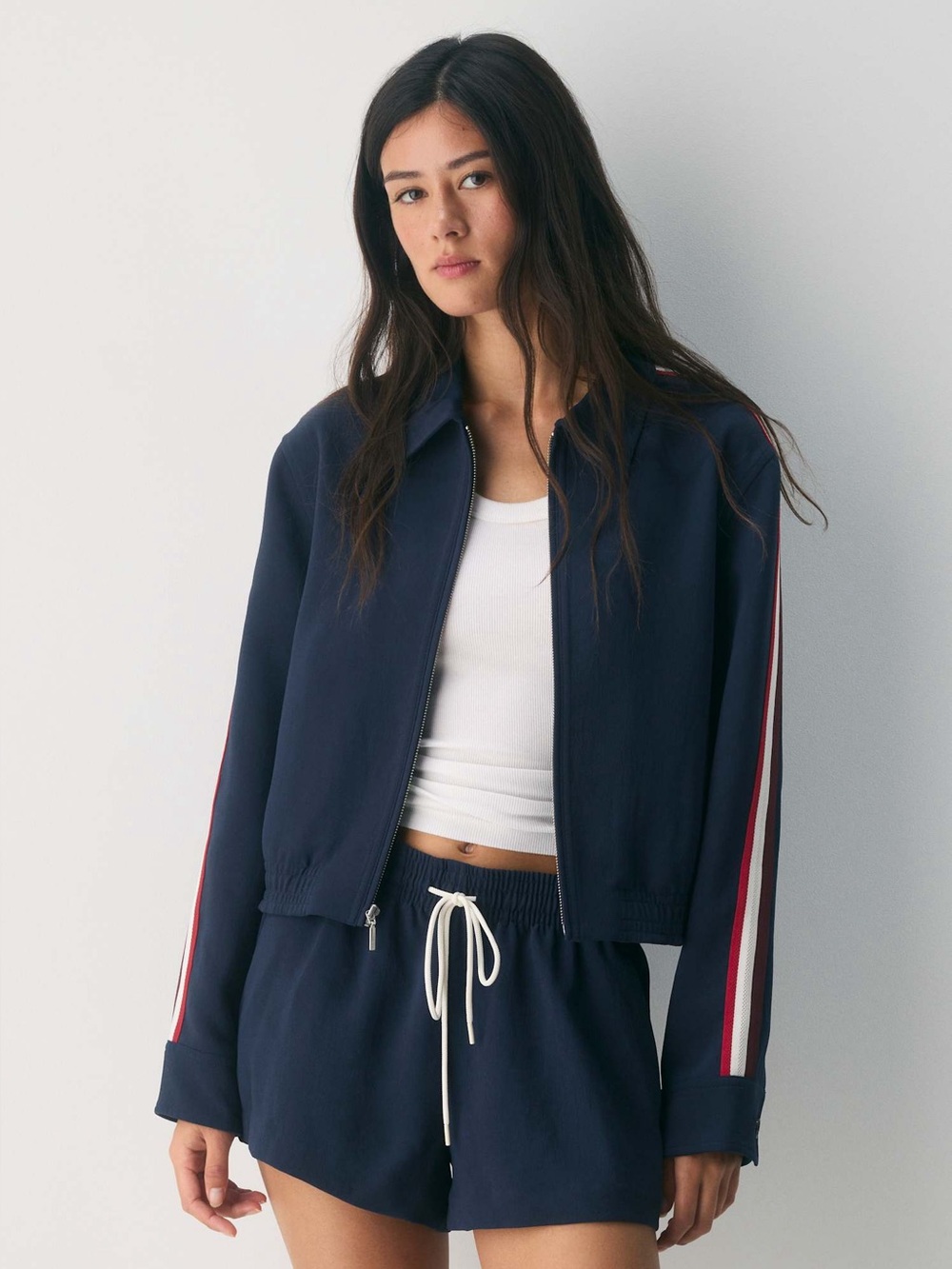 Aritzia Navy Jacket and Short Set- Size M